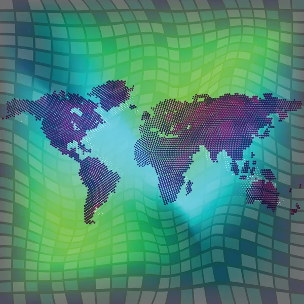Mapa světa nad čtvercovou pozadí — Stockový vektor