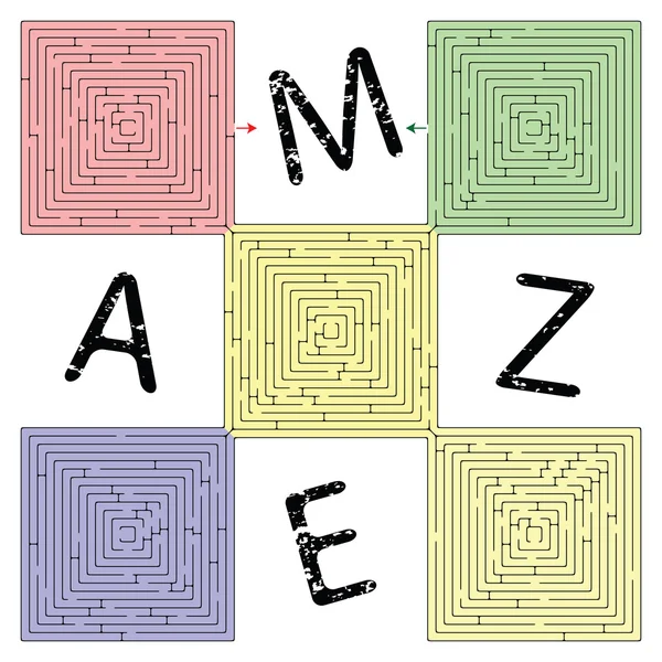 Abstract square maze — Stock Vector