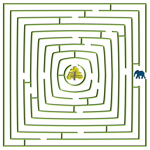 Kerek négyzet alakú labirintus — Stock Vector