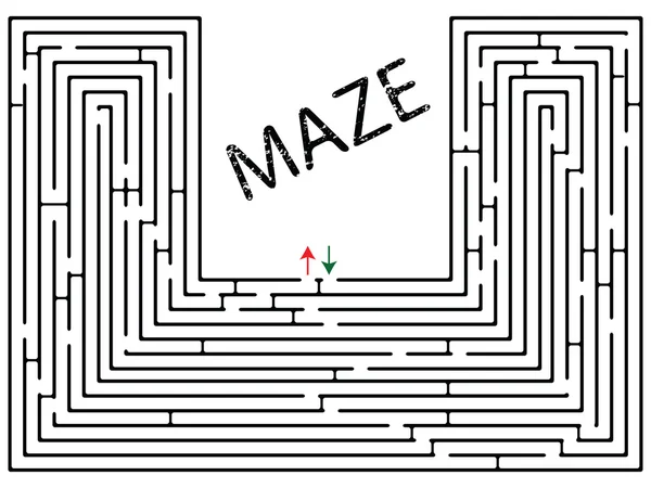 Labyrinthe contre blanc — Image vectorielle