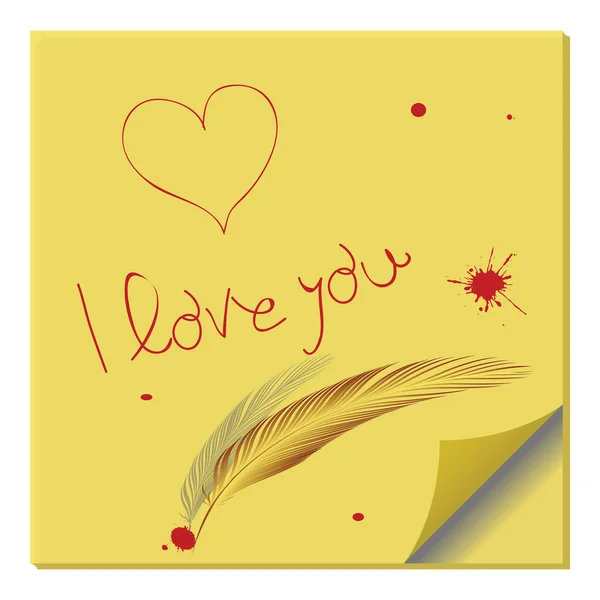 Message d'amour sur papier — Image vectorielle