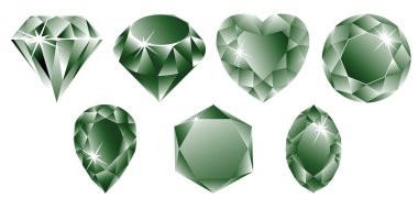 Green diamonds collection clipart