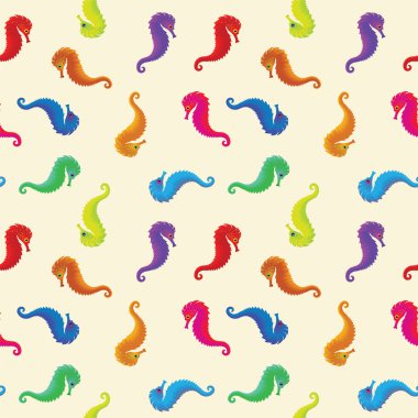 Sea horses seamless pattern clipart