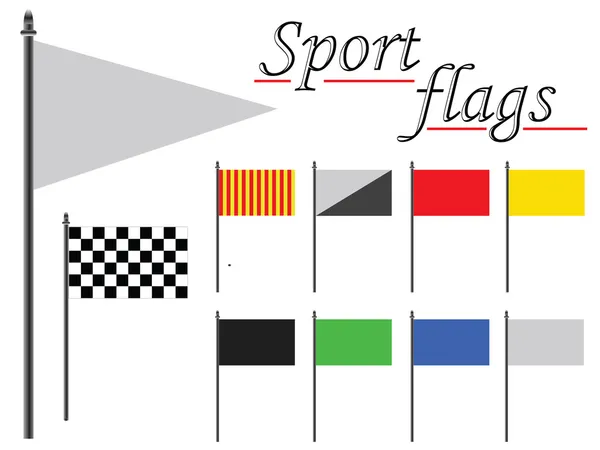 Bandeiras desportivas contra branco — Vetor de Stock