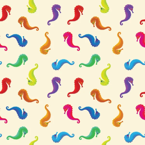 Chevaux de mer motif sans couture — Image vectorielle