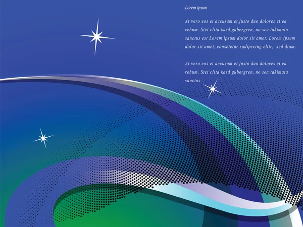 青い波状の背景 抽象的なベクトル アート イラスト — ストックベクタ