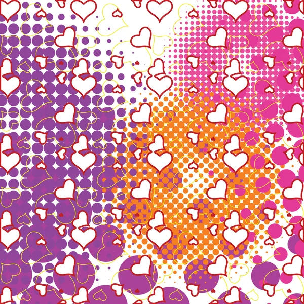 Hearts Half Tone Bubbles Pattern Abstract Vector Art Illustration — Stock Vector