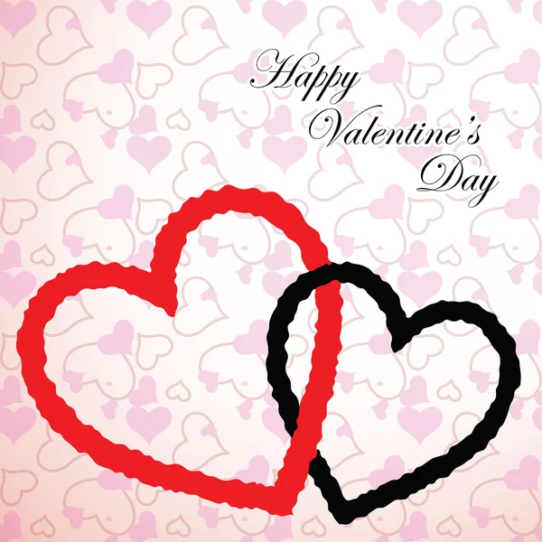 Valentine Hearts Card Abstract Vector Art Illustration — Stock Vector