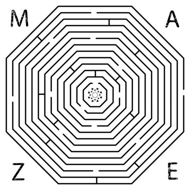 Octagon maze clipart