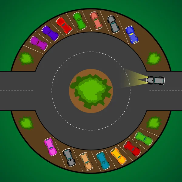 Parking rond pour voitures — Image vectorielle