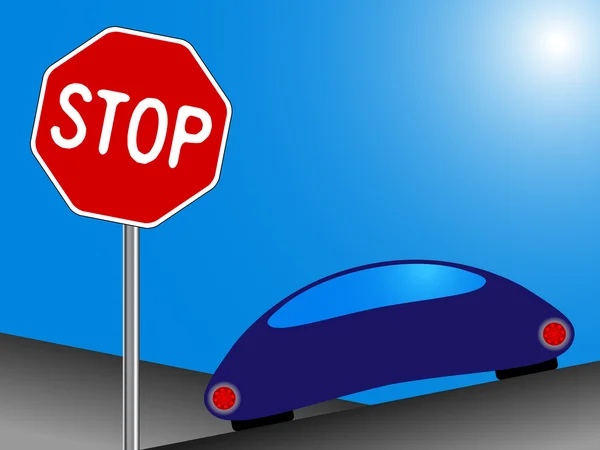 Auto en stop — Stockvector