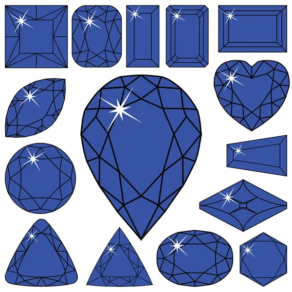 Blauwe diamanten collectie — Stockvector