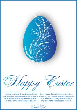 Easter egg with floral elements clipart