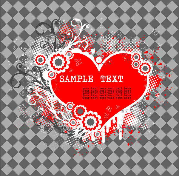 Abstract illustration with red heart