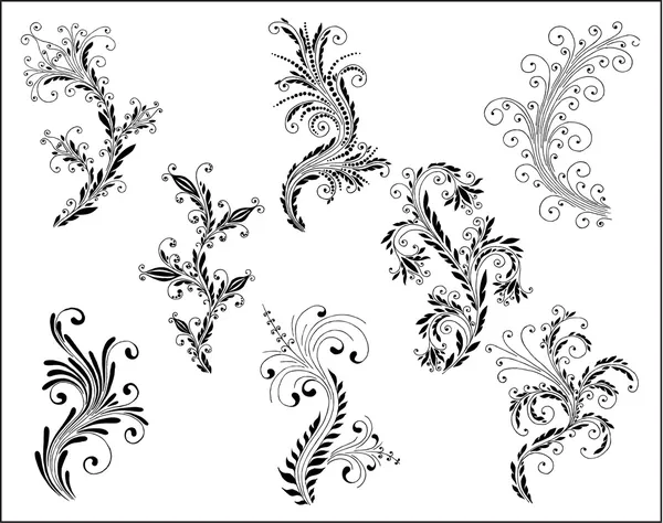 Ensemble floral élégant — Image vectorielle