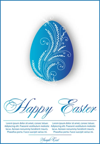 Œuf de Pâques avec des éléments floraux — Image vectorielle