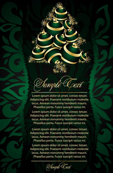 绿色背景与风格化的圣诞树 — 图库矢量图片