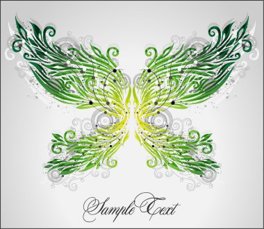 Abstract floral butterfly clipart