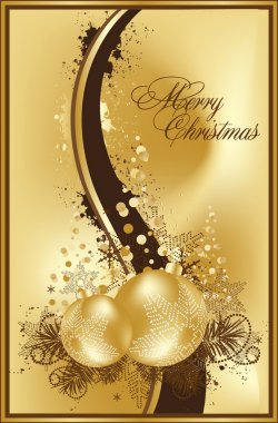 Xmas background with gold balls clipart