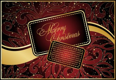 Kırmızı Christmas illüstrasyon kar tanesi ile
