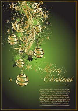 Xmas tree with gold balls clipart