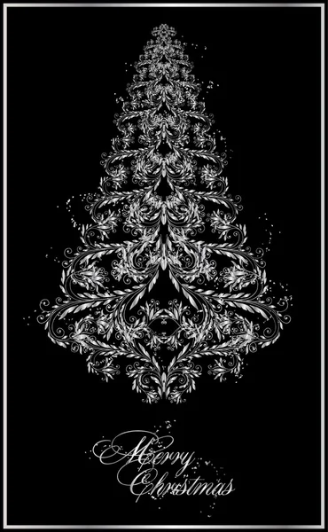 Зимний абстрактный фон с елкой — стоковый вектор