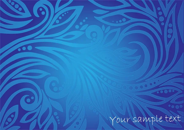 Abstrait fond bleu floral — Image vectorielle