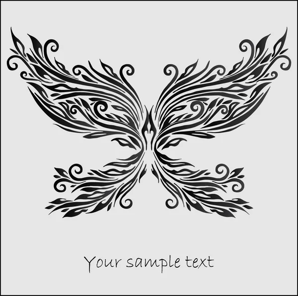 Černý motýl na bílém pozadí, prvek pro design, vecto — ストックベクタ