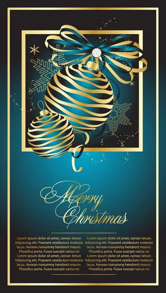 Μπλε Χριστούγεννα εικόνα καρτ ποστάλ — Διανυσματικό Αρχείο