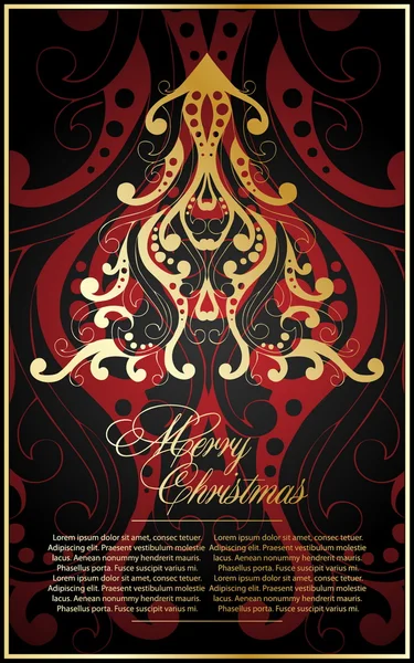 Рождественская елка поздравительная открытка . — стоковый вектор