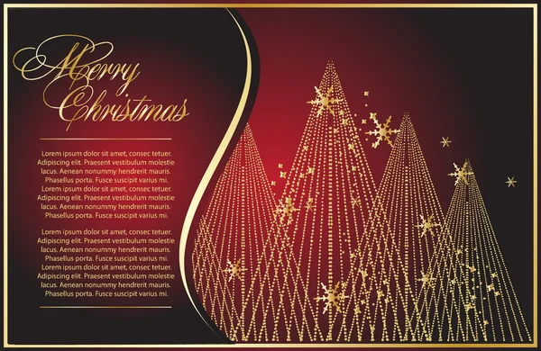 Arbre de Noël en or décoratif — Image vectorielle