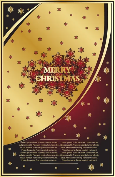 Arany karácsonyi postai hópelyhek — Stock Vector