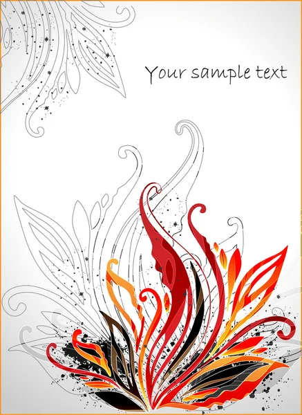 Illustration florale vectorielle rouge — Image vectorielle
