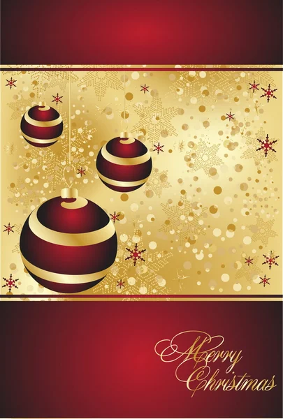 Illustration en or de Noël avec balle — Image vectorielle