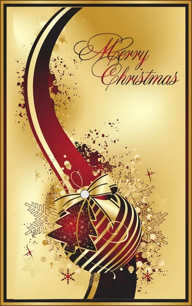 Illustration en or de Noël — Image vectorielle