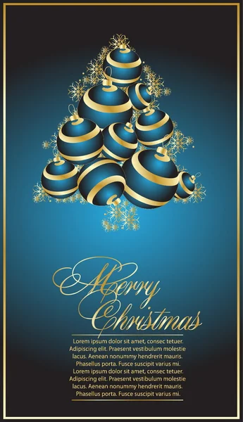 圣诞节树与蓝色球 — 图库矢量图片