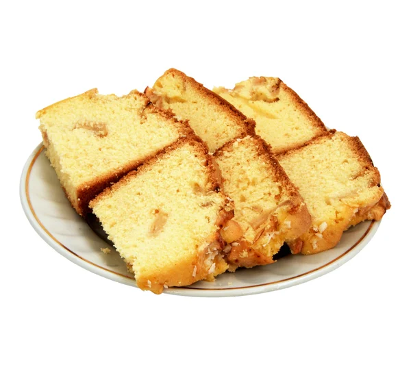 Sponge cake on white background — Stock Photo, Image