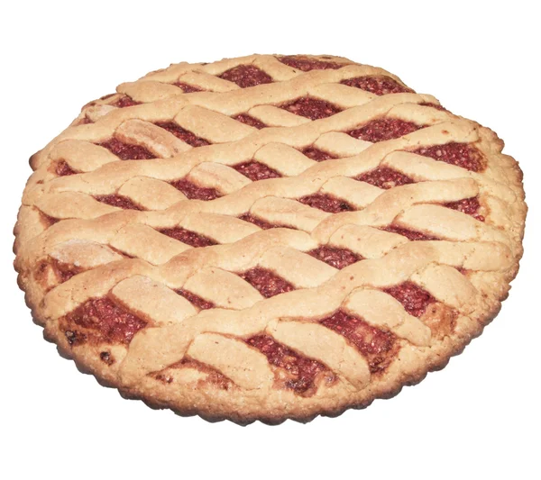 Close-up strawberry cake-pie isolated on white background — Stock Photo, Image