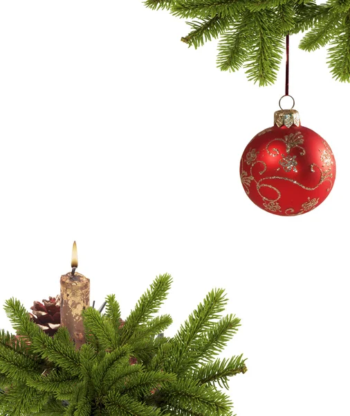 Karácsonyi dekoráció elszigetelt a fehér háttér — Stock Fotó