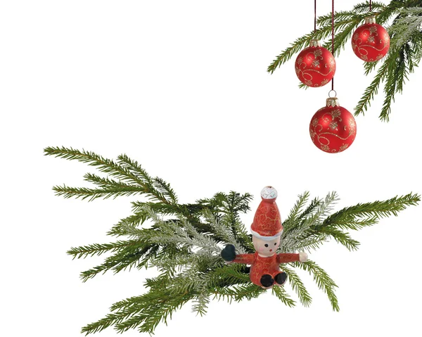 Karácsonyi dekoráció elszigetelt a fehér háttér — Stock Fotó