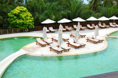 Swimming pool at the luxury hotel, Phuket, Thailand clipart