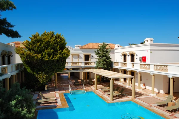 Modern luxury villas with swimming pool at luxury hotel, Crete,
