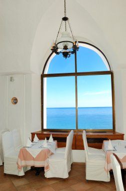 Restoran iç lüks otel, crete, Yunanistan