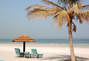 Beach of the luxury hotel, Ajman, UAE clipart