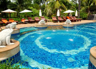 Swimming pool at modern luxury hotel, Samui island, Thailand clipart