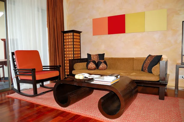 Interiér moderní luxusní vila, ostrov samui, Thajsko — Stock fotografie