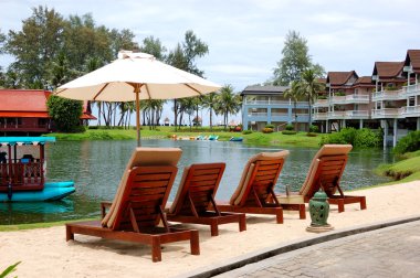 Recreation area of luxury hotel, Phuket, Thailand clipart