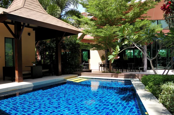 Swimming pool at the luxury villa, Pattaya, Thailand - Stock Image ...