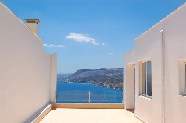 Modern Grieks Villa Met Zee Uitzicht Kreta Griekenland — Stockfoto