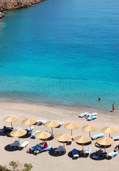 Plaża Luksusowego Hotelu Kreta Grecja — Zdjęcie stockowe